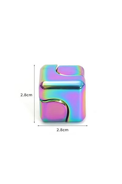 Choice Multicolor Metal Cube Spinner Fidget Toy Fingertips 3D Puzzle Gyro Gear Sensory Anti Stress Relief E