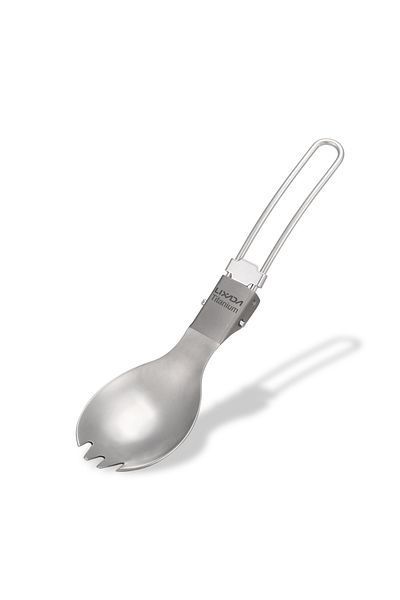 Choice 1pcs Half Polished Lixada Half Polished Titanium Folding Spork Lightweight Outdoor Dinner Spork Flat