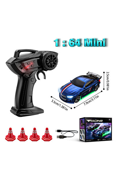 Choice3 سيارة سباق صغيرة E84-BLUE بمقياس 1/64 تعمل بالتحكم عن بُعد بتردد 2.4 ...