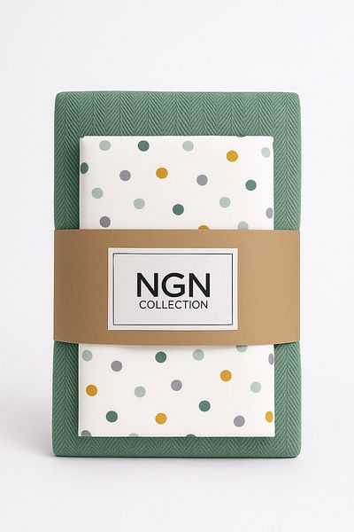 ngn collection Baby Kids Pique Set – Cotton Poplin Fabric, Elastic Sheet + Pillow Case + Pique Mint Color