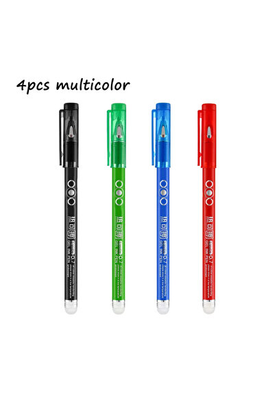 Choice 4 قطع (متعددة الألوان) 4 قطع أقلام قابلة للمسح بالحرارة 0.7 مم، رأس رص...