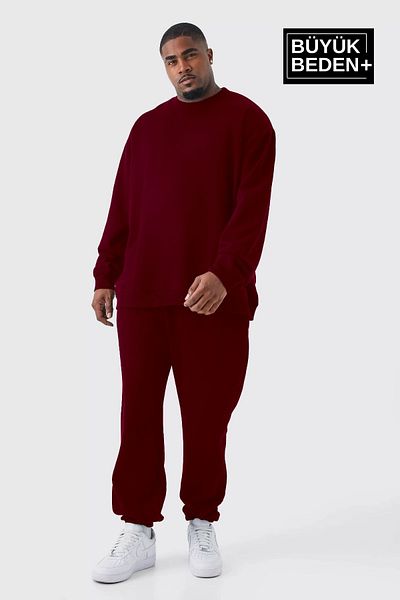 Superlife Men's Battal Relaxed Fit Slim Sweatpants Spr24Bea51