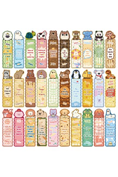Choice 30PCS 30PCS Animal Collection Theme Bookmark Waterproof Scrapbooking Reading Birthday Book PVC Card