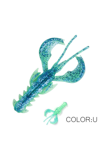Choice 65mm 10pcs 1.36g U Supercontinent CRAZY 65mm/40mm Lobster Soft Lure Fi...