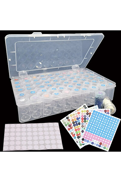 Choice 60 زجاجة 24/30/60 زجاجة علبة حاوية رسم ماسي مع ملصقات أرقام وملصقات Bea