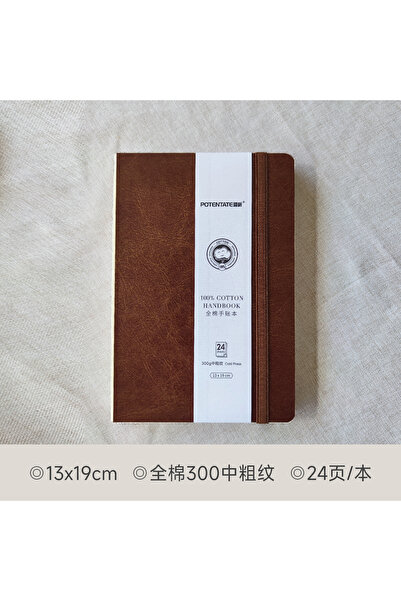 Choice لوحة ألوان مائية بنية 13x19 سم مصنوعة من القطن بنسبة 100%، 24 ورقة، مق...