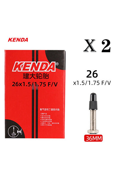 Kenda أنبوب داخلي للدراجة من قطعتين مقاس 26x1.5-1.75 FV 20/26/27.5/29/700c من مطاط بوتيل من شريدر بريستا للدراجة الجبلية