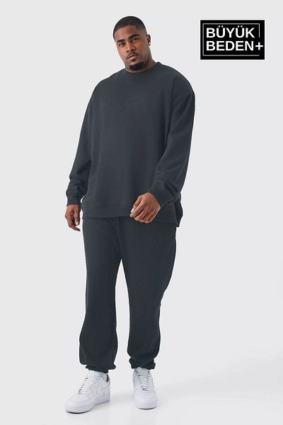 Superlife Men's Battal Relaxed Fit Slim Sweatpants Spr24Bea51