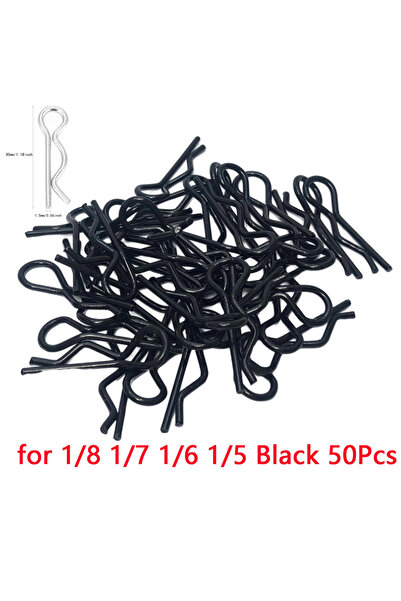 Choice 50 قطعة من مشابك تثبيت هيكل سيارة التحكم عن بعد (1-8) باللون الأسود، د...