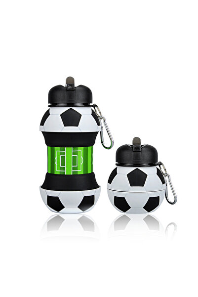 Choice زجاجة مياه قابلة للطي من السيليكون على شكل كأس كرة قدم مع مشبك للتسلق ...