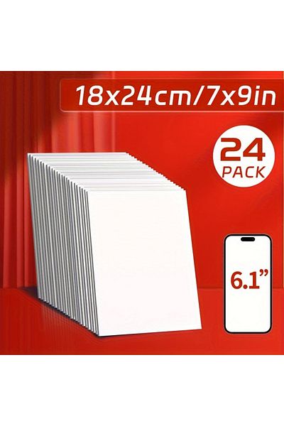 Choice 24 قطعة من لوحات قماشية للرسم، مقاس 7 × 9 بوصة، بكميات كبيرة، لوحات قماشية بيضاء فارغة فنية للأكريليك والغواك