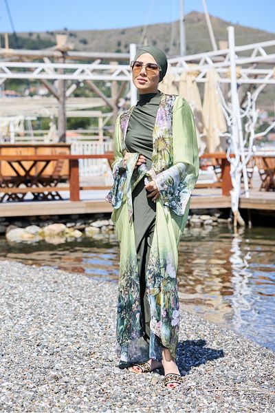 NS TASARIM MAYO Laura Garden Pattern Pareo