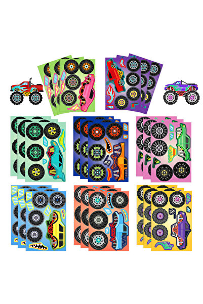 Choice 8Sheets Original Cartoon Monster Trucks Waterproof Graffiti Stickers f...