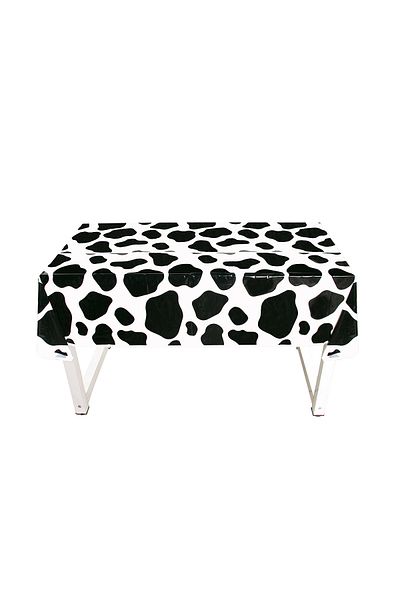 Choice 137x274cm Cow Print Tablecloth Disposable Rectangle Plastic Table Cover Cowboy Tablecloth for Farm A