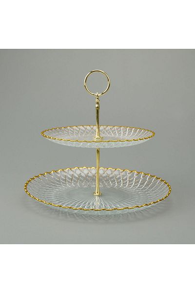 MATMEL Kitchen Zelazo Two-Tier Cookie Rack - Transparent / Gold
