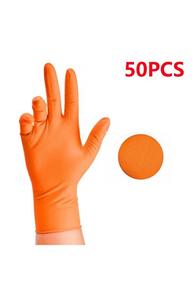 Choice قفازات النتريل السوداء من إل دايموند برتقالية 50 قطعة 30/50 قطعة للاست...