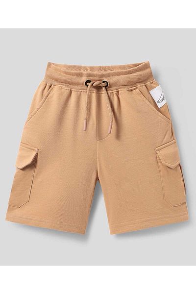 Primo Gino 100% Cotton Knit Knee Length Short With Skate Board Print (Pack Of 2) - Brown & Beige