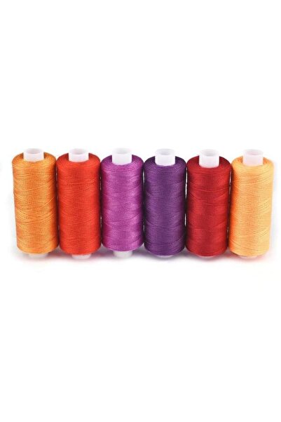 Choice سلسلة حمراء 6 ألوان/مجموعة خيوط خياطة بكرة تطريز يدوي 400 ياردة لكل بك...