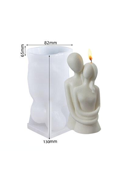 Choice9 A Large 3D Romantic Couple Portrait Lovers Silicone Candle Mold Carvi...