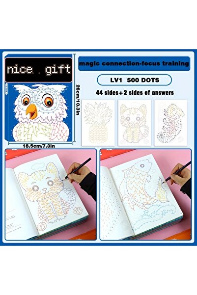 Choice 44 نمطًا معقدًا متوسطًا + إجابات، كتاب رسم متصل رقميًا، 3 مستويات صعوب...