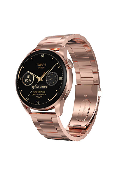 Smart Vibe DT™ WATCH3 - SmartWatch με Bluetooth Κλήσεις, Fitness Tracker, Παρακολούθηση Υγείας, Δύο Λουράκια, Χρυσό