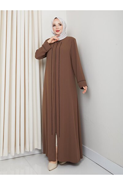 ESLEMNUR Daily Pilgrimage and Umra Stone-Set Front and Sleeve Ferace