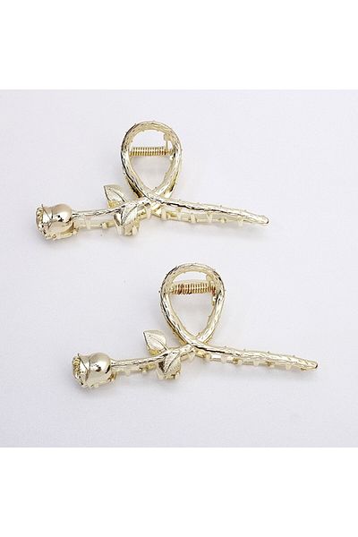 cityvision Gold Color Rose Design Metal Hair Clip 11 cm