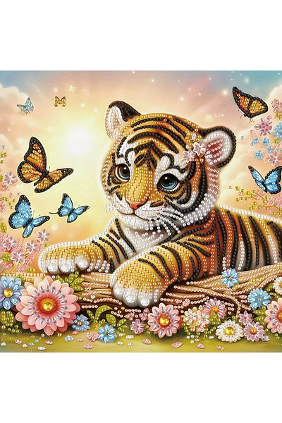Choice Tiger and Flowers DIY Tiger and Flowers 5D Special Shape Diamond Art Kits for Beginners,Diamond Art