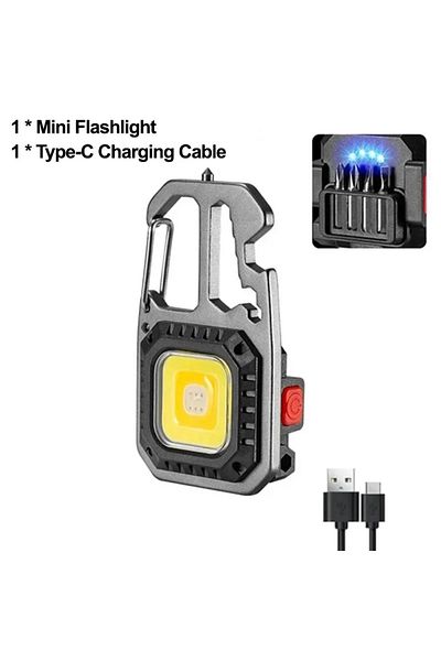Choice W5138 1 PCS Portable LED Keychain Mini Flashlight Rechargeable Work Light Safety Hammer Lamp Outdoor