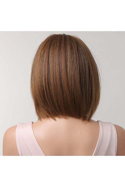 WildFashion Satin wig, long bob model with breton PER81-8899