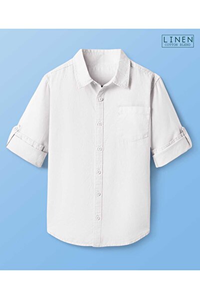 Pine kids Pine Kids Full Sleeves Solid Shirt - White