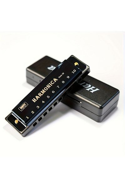 Choice black 10-Hole Blues Harmonica C Key Professional Diatonic Harmonica for Adults Beginners Rich Sound
