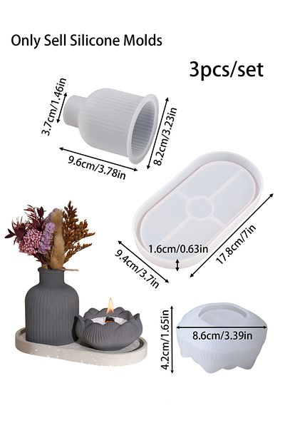 Choice set DIY Concrete Craft Silicone Mold Set Vase Candlestick Tray Storage Box Plaster Resin Mold Home D