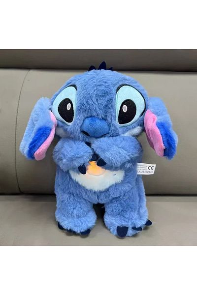 Disney Blue Kawaii Stitch Plush gloves Baby Sleeping Companion Sound Soothing Musical Kawaii With Air Bag a
