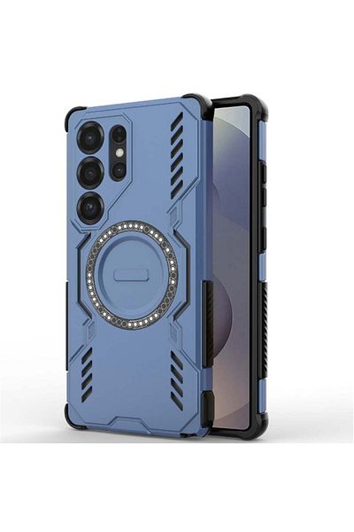 SKYDDAR INNOVATION Husă pentru Samsung Galaxy S25 Ultra, ArmorMag, Magsafe, set de autocolante, albastră