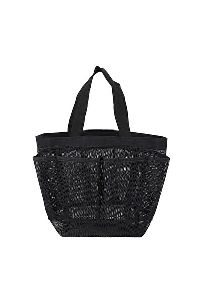 Choice حقيبة حمل كبيرة سوداء شبكية للشاطئ، حقيبة ألعاب شاطئية، حقيبة سباحة قا...