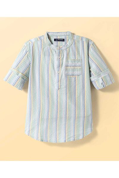 Pine kids Cotton Woven Full Sleeves Shirt With Stripes - Multicolour