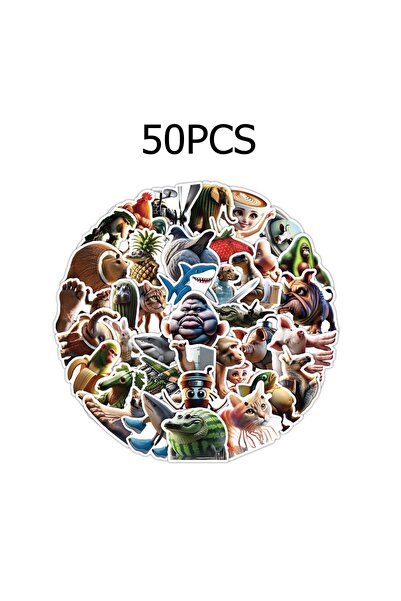 Choice1 50PCS 100/50PCS AI Abstract Brainrot Abstract Stickers Fun Tung Tung ...