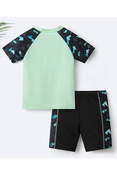 SAPS Sailing Graphic Two Piece Swimsuit - Black/Green