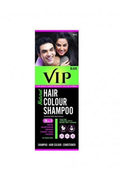 Vip 5 in 1 Hair Dye Shampoo Black 180ml