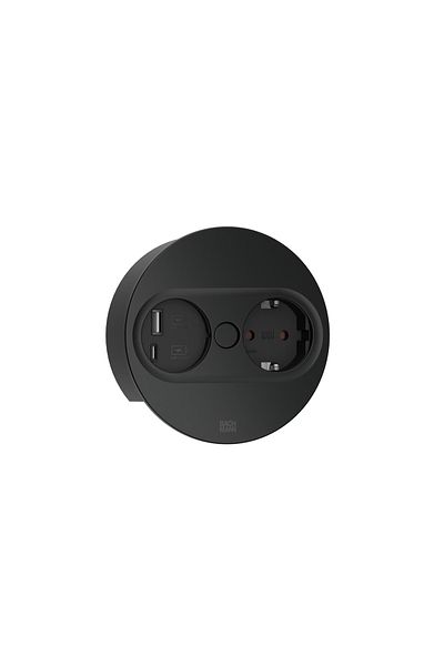 Bachmann TWIST 2 built-in power strip, 2 sockets and 2m cord, matte black