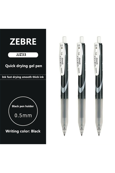 Choice5 أسود 3 قطع 0.5 مم أسود 3 قطع Japan ZEBRA Gel Pen 0.4/0.5 مم JJZ33 Sar...