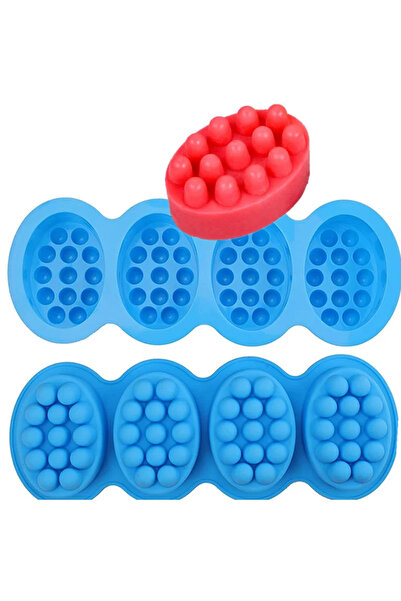 Choice1 قطعتان من قوالب الصابون المصنوعة من السيليكون للتدليك بأربعة تجاويف، ...