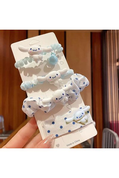 SANRIO 4pcs 4 Pieces Of Cinnamoroll Headband Cute Cartoon Creative Design Kawaii Bestie Hair Clip Ch