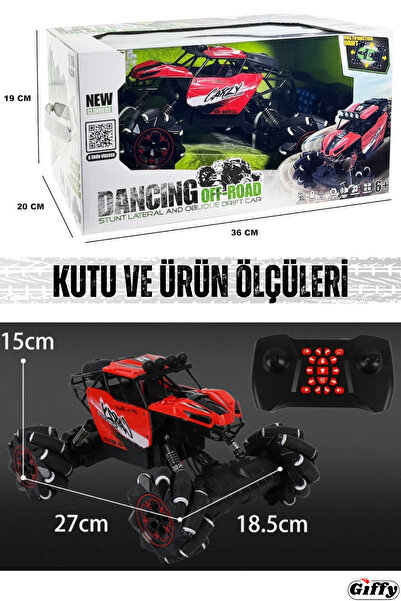giffy Oyuncak 2.4 Uzaktan Kumandalı 4X4 Full Fonksiyon Drif Atabilen Şarjlı Off Road Arazi Arabası 1:16