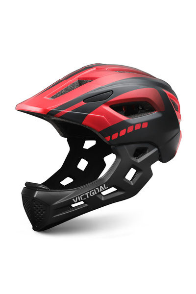 Choice خوذة دراجة كاملة الوجه قابلة للفصل للأطفال باللونين الأسود والأحمر من ...