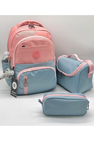 Harmela First School Bag Set of 3 Unisex Children's Primary School Bag 8010 Powder-Blue