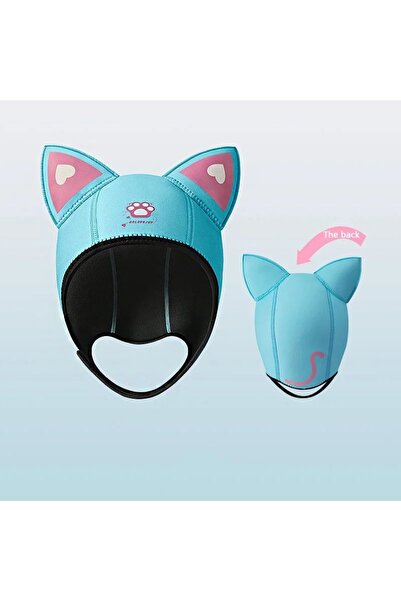 Choice XMZ276-غطاء رأس غوص أزرق بأذني قطة، غطاء رأس بدلة غوص من النيوبرين 3 م...