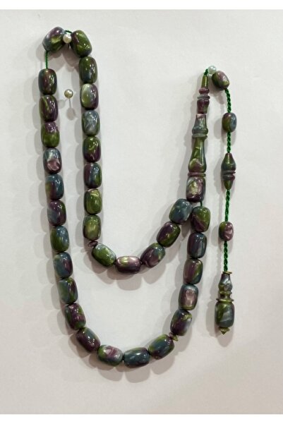 Firuze Gümüş Opal Kehribar Renkli Kapsul Modeli Usta İşçilik Tespih