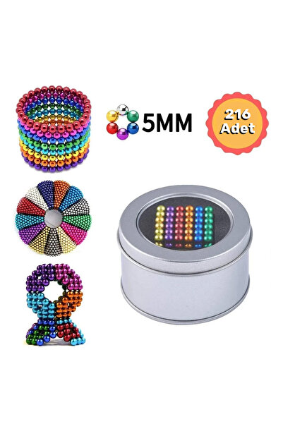 Bestech 6 Renkli Mıknatıslı Küp 5mm 216 Adet Manyetik Toplar Bilyeler Ve Boncuklar Stres Oyuncağı